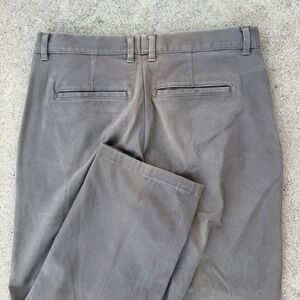 BIC Chino Pants Mens 32 Gray Straight Leg Cotton Twill Casual Workwear Trousers